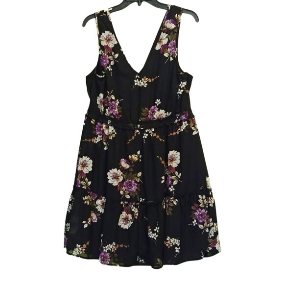 Speechless Black Floral Sleeveless Skater Dress Size XL - Picture 6 of 7